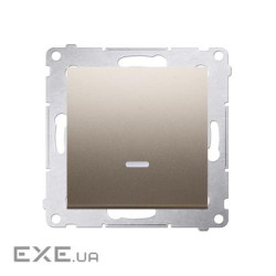 Bыключатель Premium 1х с подсветкой, золото (DW1L.01/44)