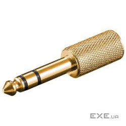 Перехідник аудіо Goobay Jack 3.5mm 3pin-6.3mm F/M,Stereo Gold Metal (75.01.1062-1)