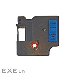 Стрічка для принтера етикеток UKRMARK D-40916P, 9мм х 7м, чорним на синьому, сумісна з DYMO (900474)