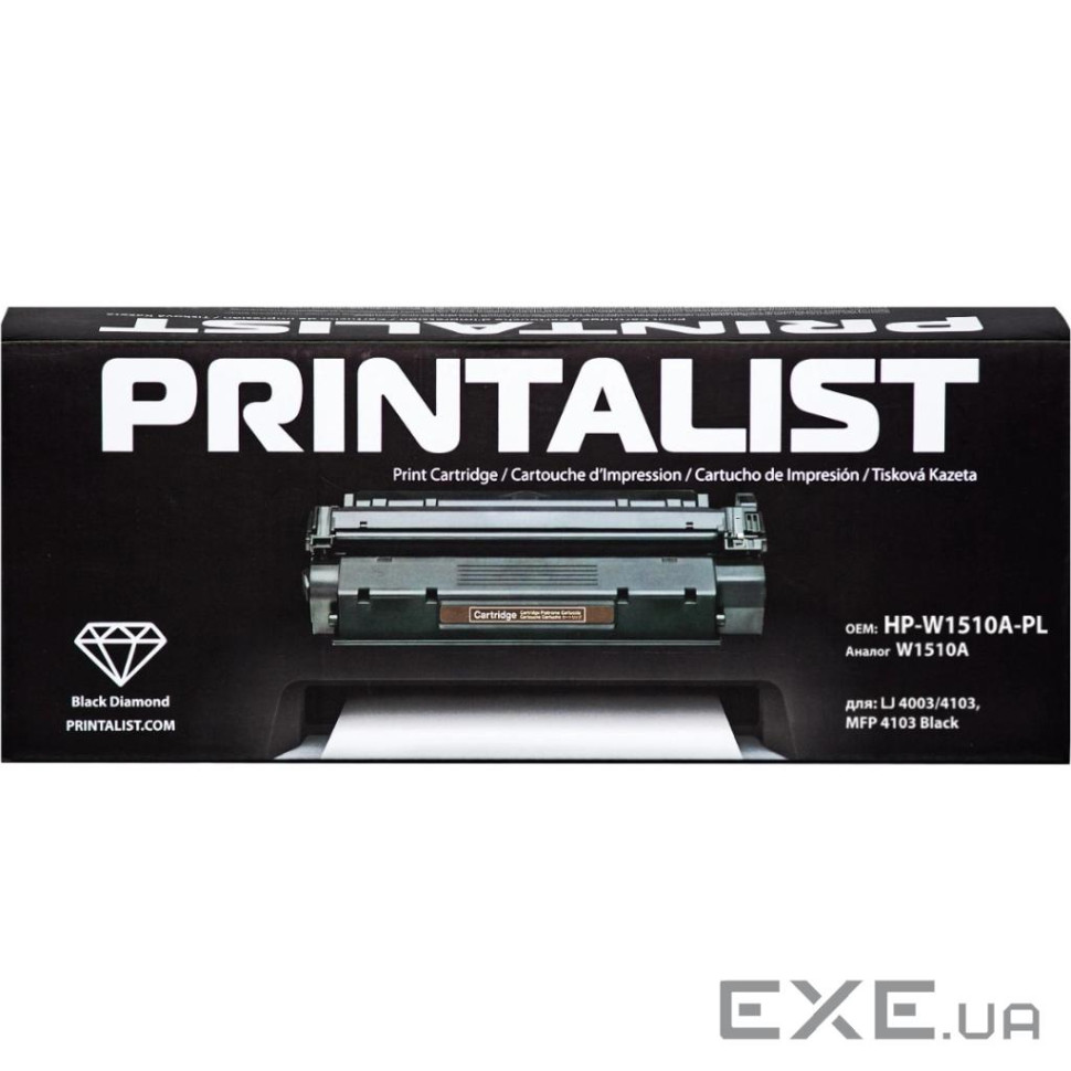 Тонер-картридж Printalist HP LJ 4003/4103, MFP 4103 Black / W1510A Black (HP-W1510A-PL)