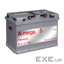 Акумулятор авто Мегатекс A-mega Premium (M5) 6СТ-75-А3 (прав) euro ТХП 720 (33301)