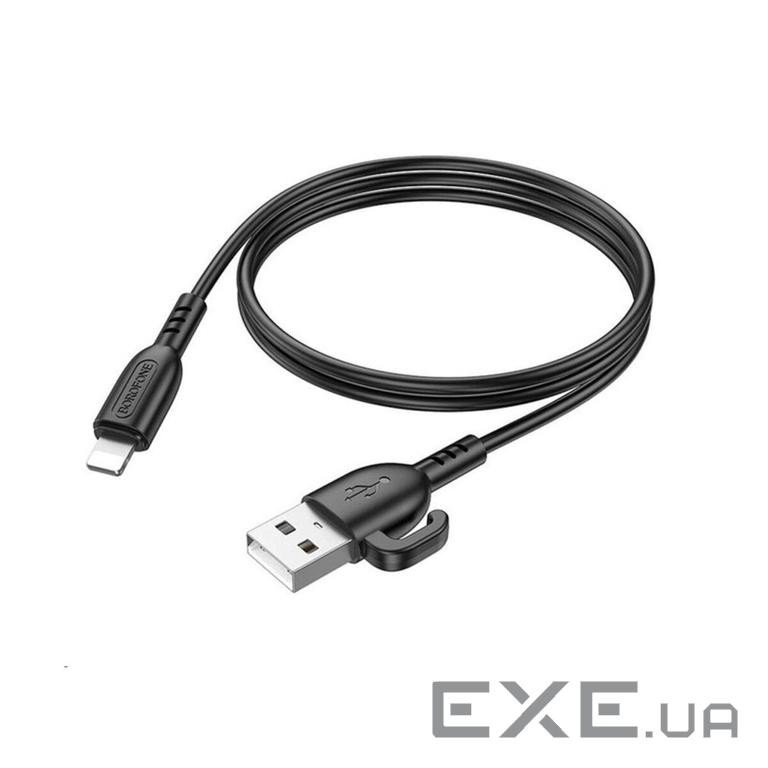 Кабель BOROFONE BX91 USB to iP 2.4A,1m, PVC, PVC connectors, Black (6974443389883)