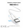 Дата кабель USB-C to USB-C 2.0m PD100W 5A braided L502 white Ugreen (35221)