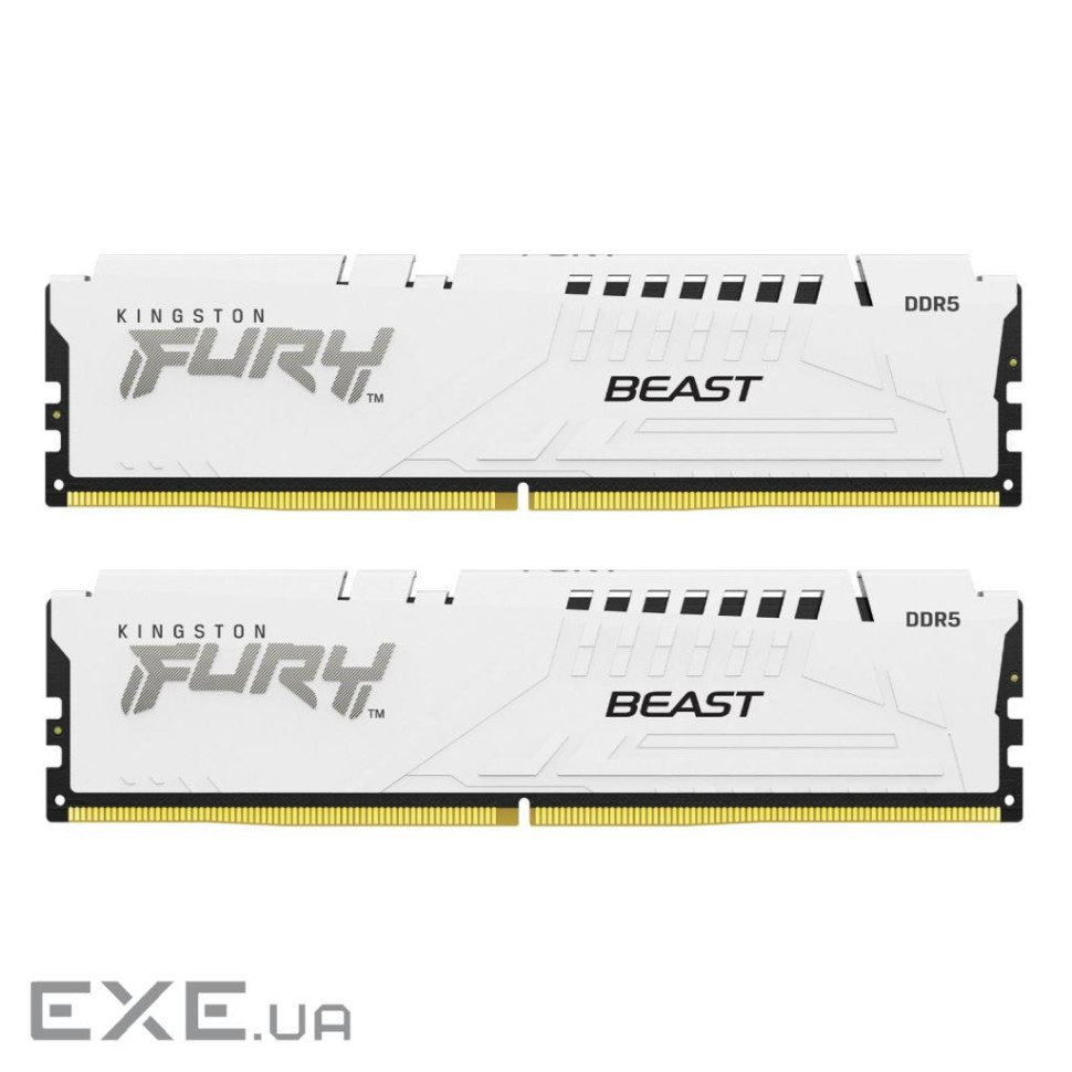 Модуль пам'яті KINGSTON FURY Beast EXPO White DDR5 6000MHz 64GB Kit 2x32GB (KF560C30BWEK2-64)