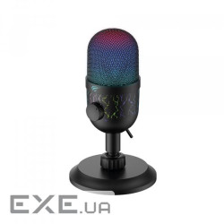 Мікрофон Havit Black, 3.5 мм, RGB підсвічування, на підставці, 45 дБ, HV-GK52 RGB