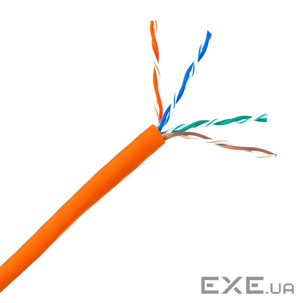 Кабель U/UTP кат. 5E, 24AWG, обол. LS0H(B2ca), 305 м, помаранчевий (CMS-UU5E-IB2OR)