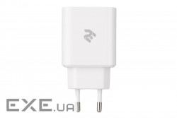 Зарядний пристрій 2E USB Wall Charger QC3.0 DC5V/3A, Max 18W, white (2E-WC1USB18W-W)