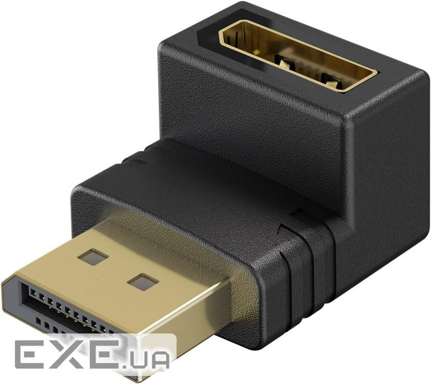 Перехідник відео DisplayPort M/F (адаптер),v2.1 8K@144Hz 90ё вниз Gold,чорний (75.07.7130-1)