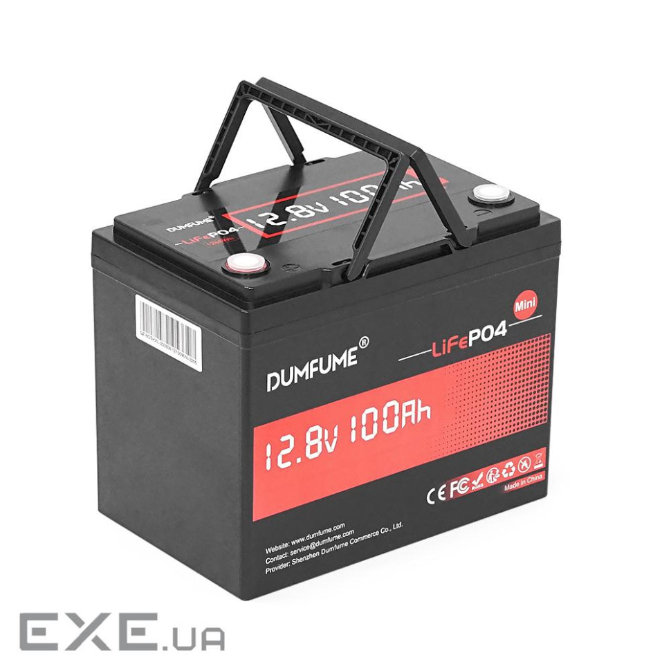 Акумуляторна батарея Dumfume MINI LiFePO4 12,8V 100Ah 1280Wh, in10A / o (Dumfume-12,8V / 100Ah-MINI)