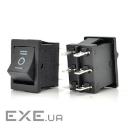 Перемикач ON-OFF KCD2-213, 250VAC / 6A, 6 контактів, Black, Q100 , Black, Q100
