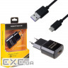 Зарядний пристрій Grand-X Quick Charge QС3.0 22.5W + cable USB to USB-C 1.0m black (CH-550TC)