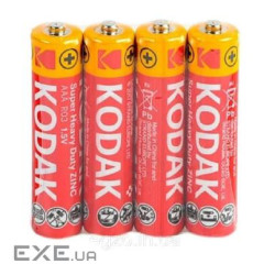 Батарейка сольова KODAK Super Heavy Duty R3, ААА, 4шт в shrinkі, ціна за shrink (BK-SHD / R3-4B)
