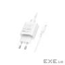 Зарядний пристрій BOROFONE BA82A Platinum USB-C PD25W + cable USB-C to Lightning White (6941991112263)