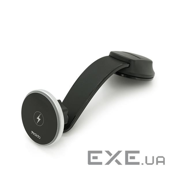 Автотримач Yesido C292+ Wireless Charging 15W, кріплення на торпеду, магніт, Black, Box , Black, Box