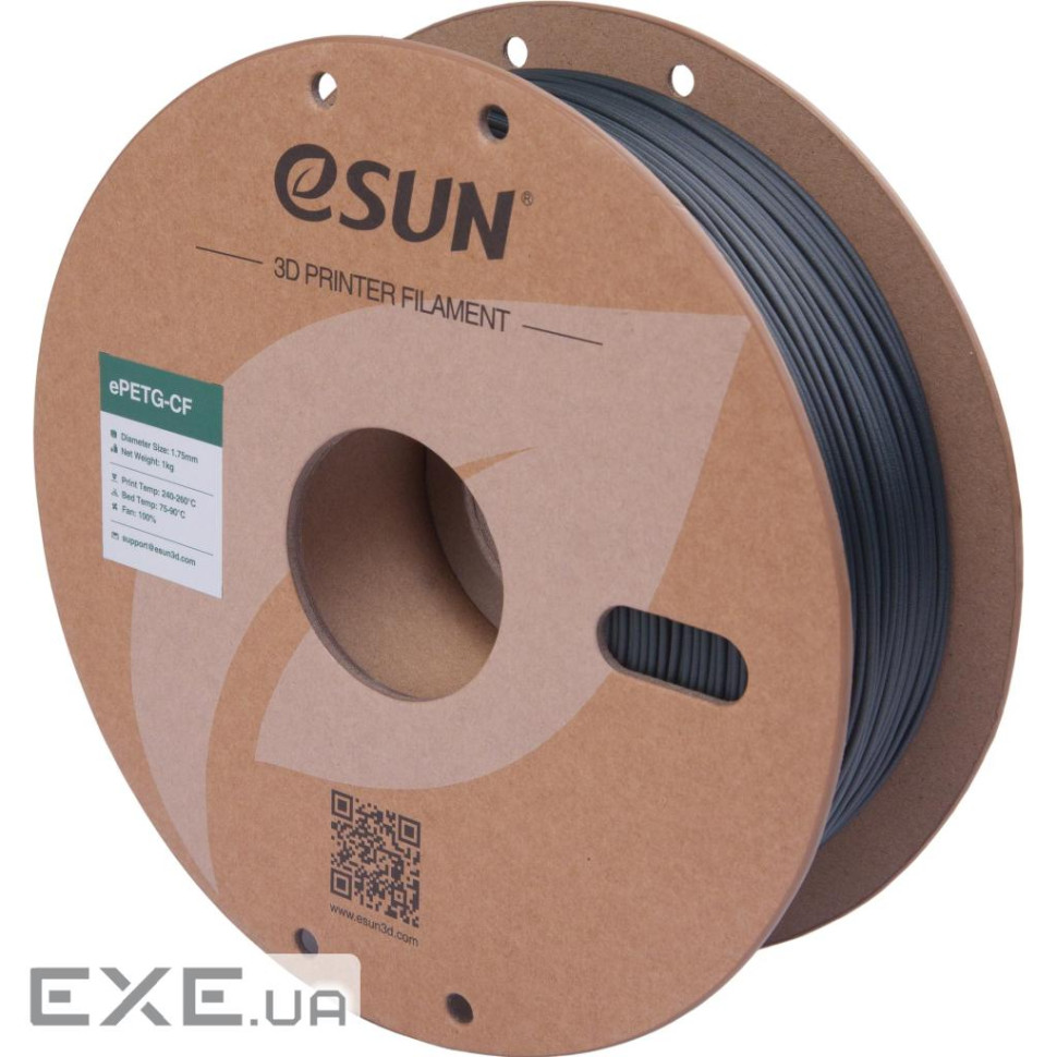 Пластик для 3D-принтера eSUN ePETG-CF 1,75mm 1kg BLACKISH GREEN (EPETG-CF-P175BG1)