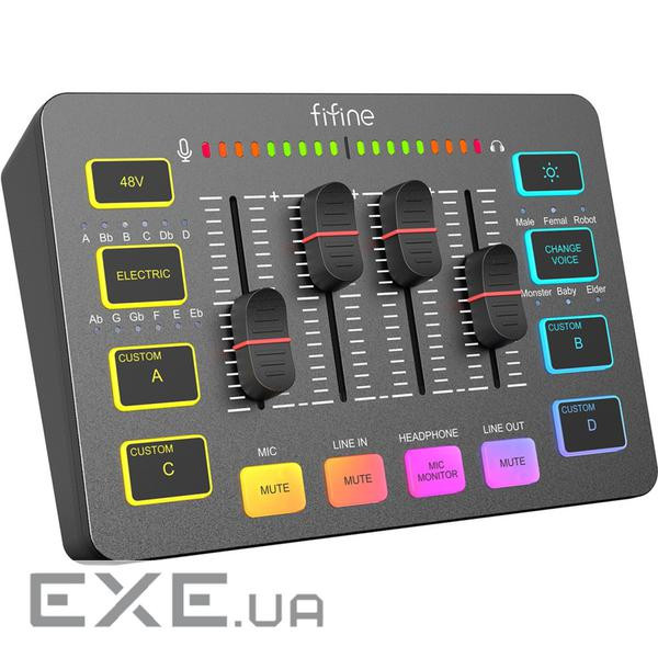 Мікшерний пульт Fifine Sound Card Black (SC3)