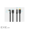 Кабель мультимедійний HDMI M to HDMI M 1.5m 4K60Hz 90 corner black Vention (AAQBG)
