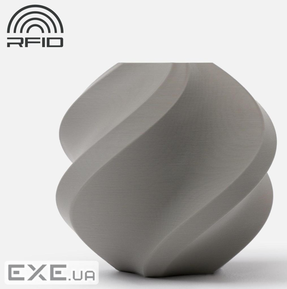 Філамент BambuLab PLA Basic, Gray (10103), сірий, 1,75 мм, 1 кг, без котушки (PLAGYSF (BAMBUPLAGYSF)