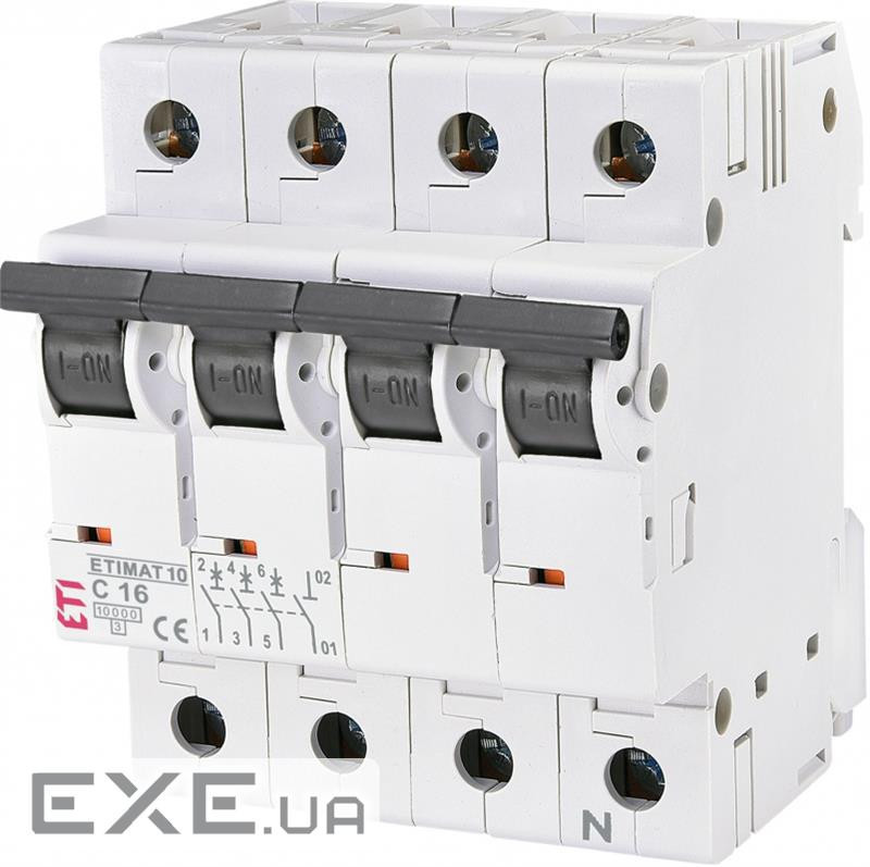 Автоматичний вимикач ETI, ETIMAT 10 3p+N C 16А (10 kA) (2136716)