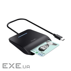 Кардридер Trust Primo Smartcard Reader, USB-C, чорний (26061)