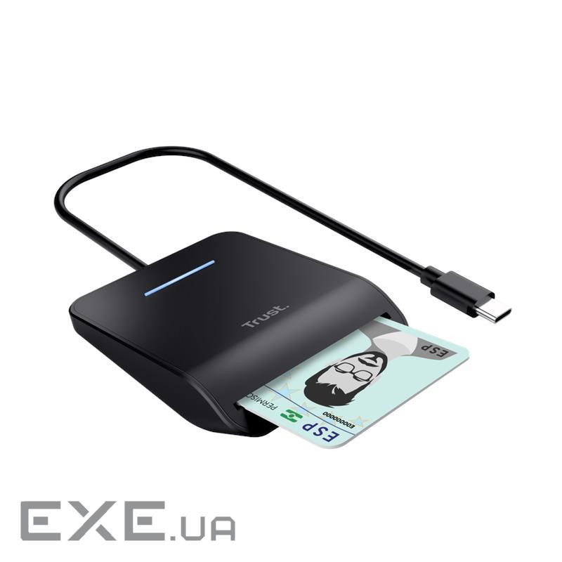 Кардридер Trust Primo Smartcard Reader, USB-C, чорний (26061)