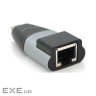 Перехідник Type-C (тато) / RJ-45 (мама), chip:RTL8153, 1000Mbps, Black (YT-A-Type-C(M) / RJ-45(F)-B) ), chip:RTL8153, 10