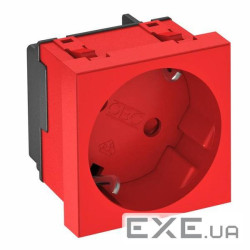 Розетка modul 45 з заземл. та шторками 250V~, 16A, 33 / червона OBO Bettermann 6120078