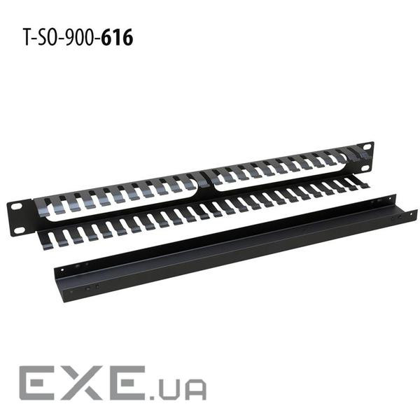 Кабельний організатор 19" 1U однобічна гребінка, метал Zpas (T-SO-900-616)