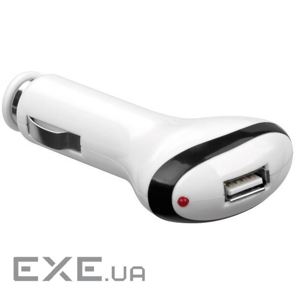 Перехідник живлення CigarSocket-USB2.0 A M/F,x1 12-24V 2000mA,білий (75.04.2509-1) (75.04.2509-1)