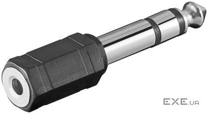 Перехідник аудіо Goobay Jack 3.5mm 3pin-6.3mm F/M,Stereo Plastic (75.01.1100-1)