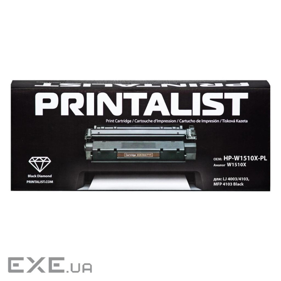 Тонер-картридж Printalist HP LJ 4003/4103, MFP 4103 Black / W1510X 9,7K (HP-W1510X-PL)