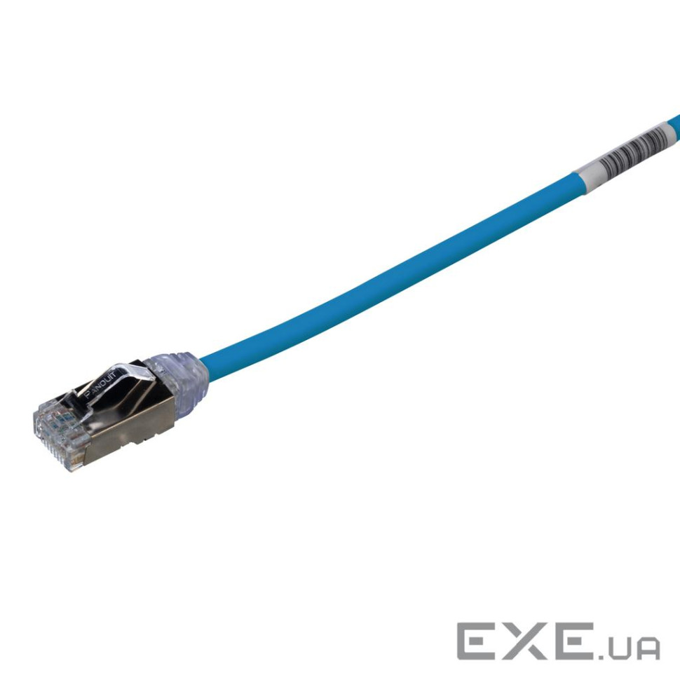 Патч-корд FTP 28AWG, кат 6A, 0.5м, сіний (STP28X0.5MBU)