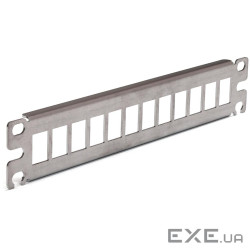 Патч панель 10", 1U, під 12 модулів KeyStone (slim), нержавіюча сталь (CMS-PP12K10-SL) (CMS-PP12K10-SL)