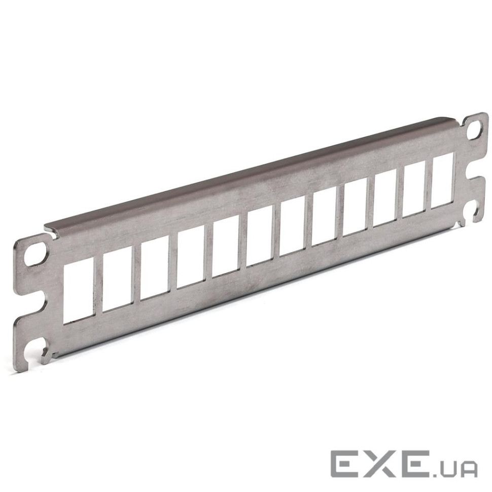 Патч панель 10", 1U, під 12 модулів KeyStone (slim), нержавіюча сталь (CMS-PP12K10-SL) (CMS-PP12K10-SL)