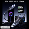 Дата кабель USB-C to USB-C 2.0m PD60W 3A braided L524 gray Ugreen (55775)