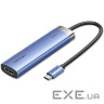 Концентратор VENTION USB 3.1 Type-C to HDMI/USB 3.0x3/PD 100W Blue Aluminum Alloy Hub 5-in-1 (TGESB)