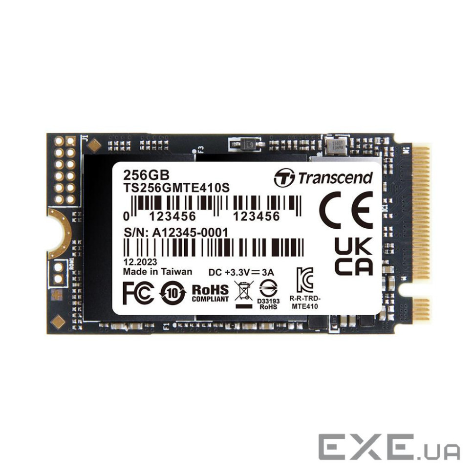 Накопичувач SSD M.2 2242 256GB Transcend (TS256GMTE410S)