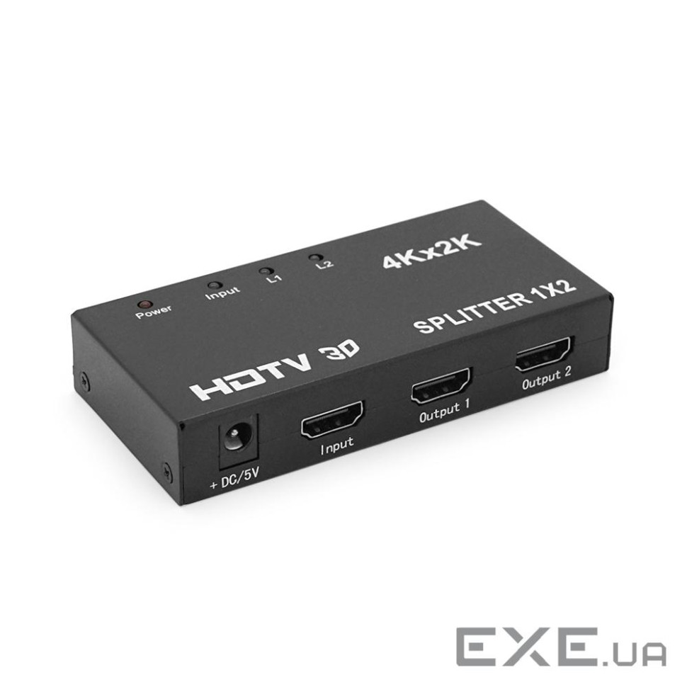 Активний HDMI сплітер 1=>2 порти, 2К / 4К, DC5V / 1A Q50 (YT-S-HDMI1=>2) (YT- (YT-S-HDMI1=>2)