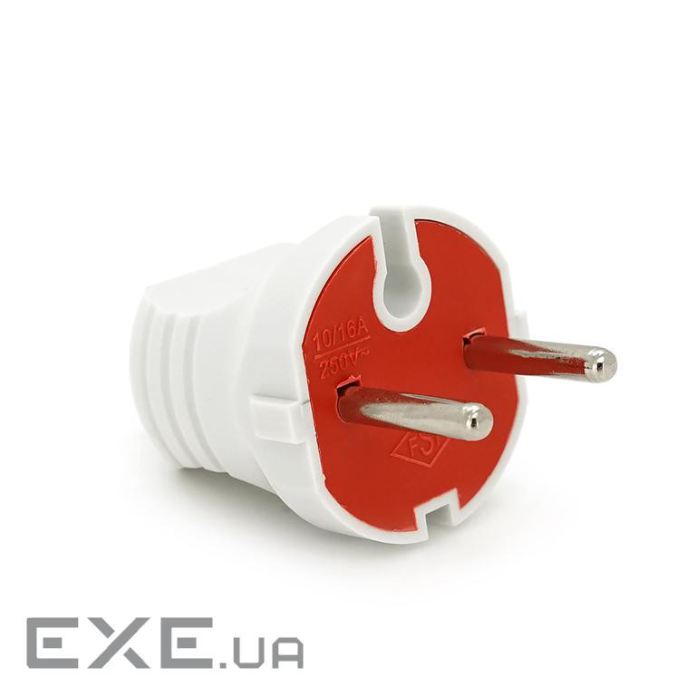 Вилка без заземлення 16А 250V T504, White, Q20