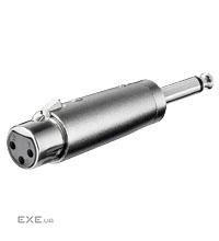 Перехідник Goobay аудіо XLR 3p-Jack 6.3mm F/M, адаптер Mono Metal корпус (75.02.7451-1)