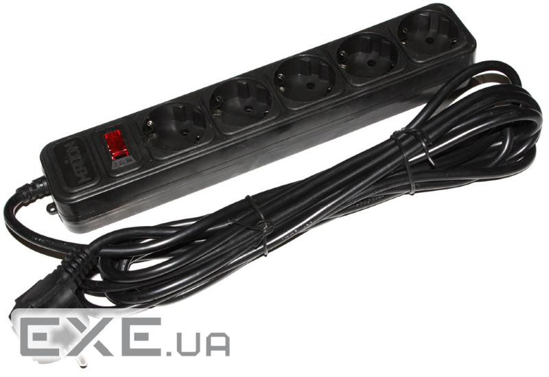 Мережевий фільтр Merlion 4.5 м, 5 розеток, черный (B545)