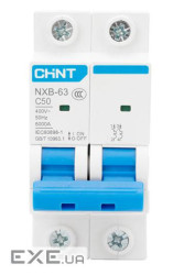 Автоматичний вимикач CHNT NXB-63 2P C50, 50A (NXB-63-2P-C50)