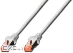 Патч корд DIGITUS CAT 6 S-FTP, 0.25м, AWG 27/ 7, LSZH, серый (DK-1644-0025)