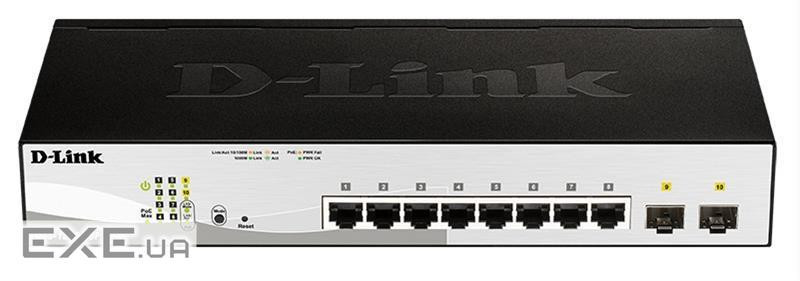 Комутатори D-Link DGS-1210-10P/E 8xGE PoE, 2xSFP, WebSmart