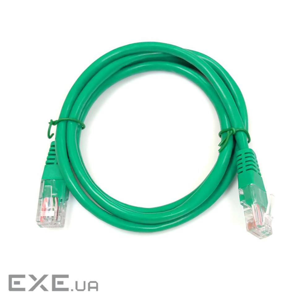 Патч-корд UTP, 0.25 м, кат. 5e, зелений (PAUT3025-GN)