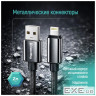 Дата кабель USB 2.0 AM to Lightning 2.0m 3A zinc alloy braided black ColorWay (CW-CBUL099-BK)