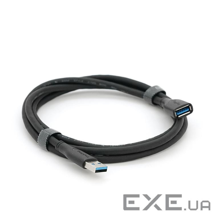 Подовжувач VEGGIEG USB 3.0 AM / AF, 1.5m, Black (YT-3.0AMAF-1.5BL)