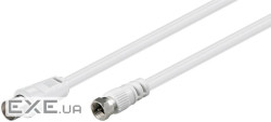 Кабель антени RF: F-Coaxial M / F, 5.0m 75 Ohm 2xShielded D = 5.0mm, білий (75.01.1831-10)