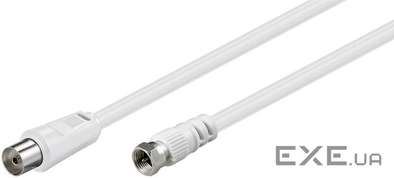 Кабель антени RF: F-Coaxial M / F, 5.0m 75 Ohm 2xShielded D = 5.0mm, білий (75.01.1831-10)
