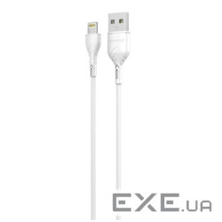 Дата кабель USB 2.0 AM to Lightning 1.0m Cu, 2.1А White Grand-X (PL01W)